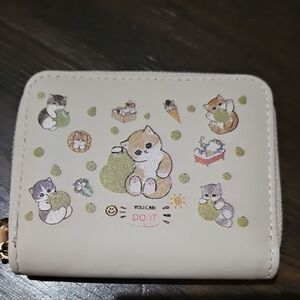 Mofu Cute Cream Wallet with Cat Design